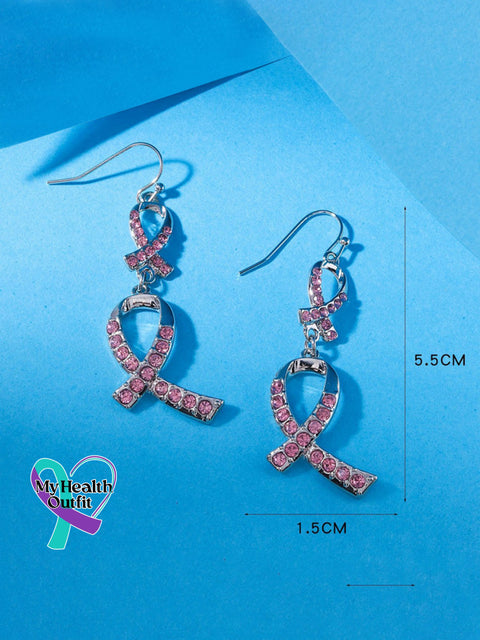 Women’s Breast Cancer Awareness Pink Ribbon Art Earrings Multicolor / Size
