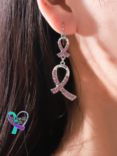 Women’s Breast Cancer Awareness Pink Ribbon Art Earrings Multicolor / Size
