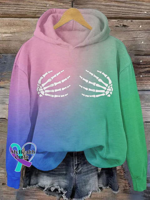 Women’s Breast Cancer Awareness Print Casual Sweatshirt As Shown / S