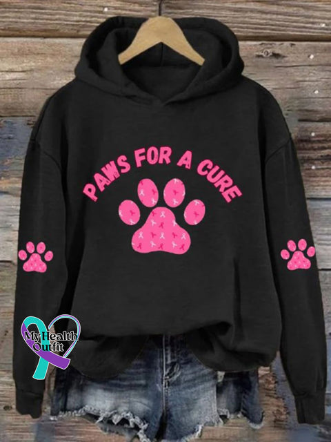 Women’s Breast Cancer Awareness Print Casual Sweatshirt Black / S