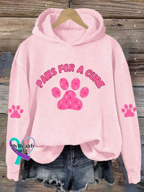 Women’s Breast Cancer Awareness Print Casual Sweatshirt Pink / S