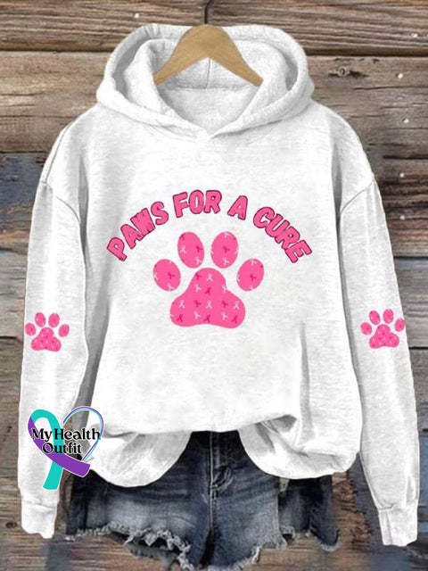 Women’s Breast Cancer Awareness Print Casual Sweatshirt White / S