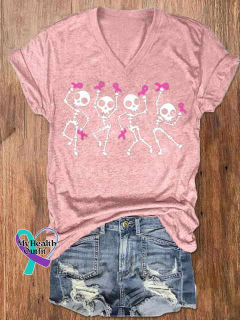 Women’s Breast Cancer Awareness Print Casual T-Shirt Pink / S