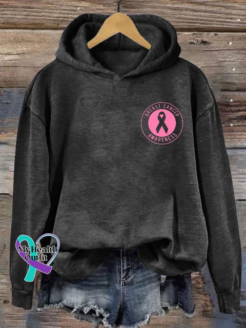 Women’s Breast Cancer Awareness Print T-Shirt Hoodie Black / S