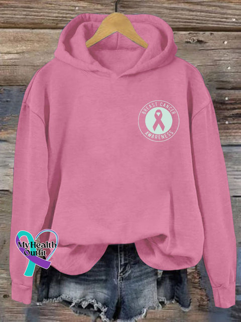 Women’s Breast Cancer Awareness Print T-Shirt Hoodie Pink / S