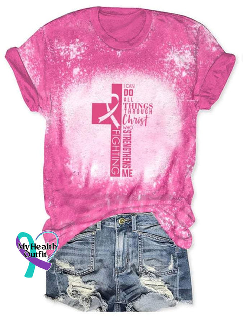 Women’s Breast Cancer Awareness V-Neck Casual T-Shirt Pink / S