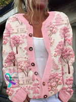 Women’s Breast Cancer Embroidered Printed Jacket Sweater/Buttoned1 / S
