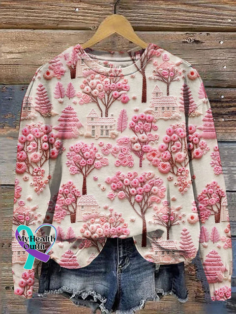Women’s Breast Cancer Embroidered Printed Jacket Sweatshirt / S