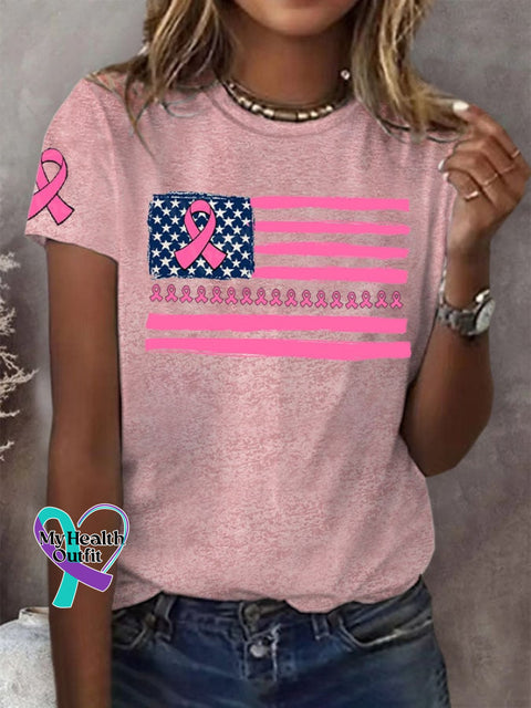 Women’s Breast Cancer Printed T-Shirt Pink / S