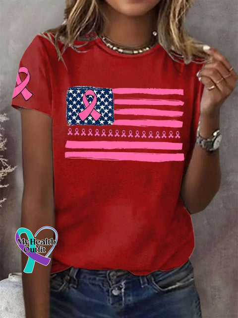 Women’s Breast Cancer Printed T-Shirt Red / S