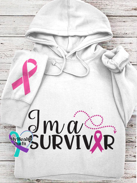 Women’s Breast Cancer Ribbon Survivor Sweatshirt White / S