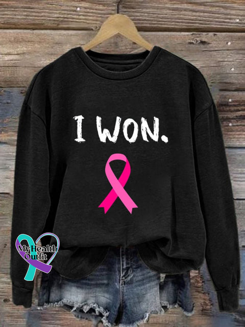 Women’s Breast Cancer Survivor Crew Neck Sweatshirt Black / S