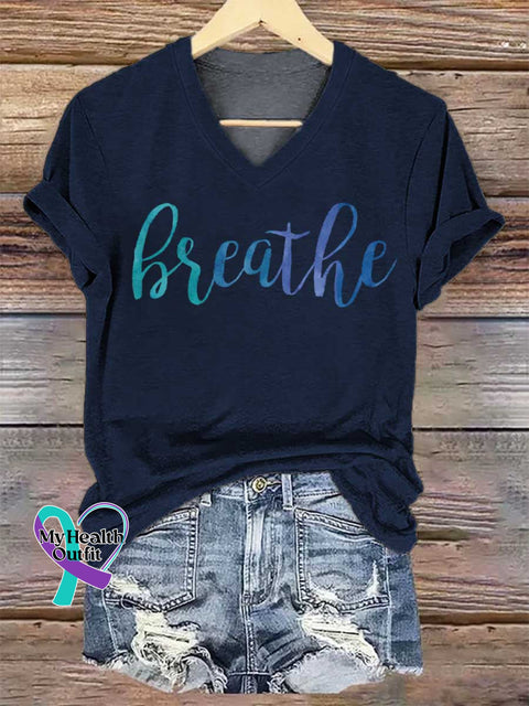 Women’s Breathe V-neck Casual T-Shirt Blue / S