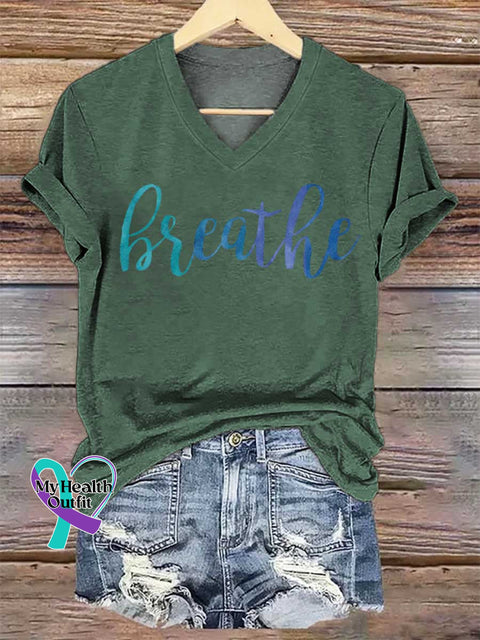 Women’s Breathe V-neck Casual T-Shirt Green / S