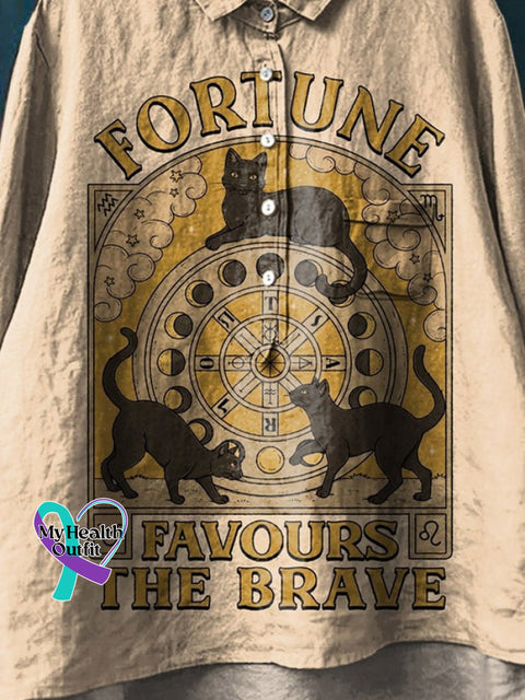 Women’s Broken Crayons Still Color Print Casual Cotton And Linen Shirt