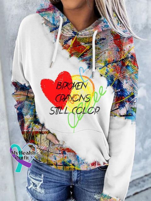 Women’s Broken Crayons Still Color Print Hoodie Picture 1 / S
