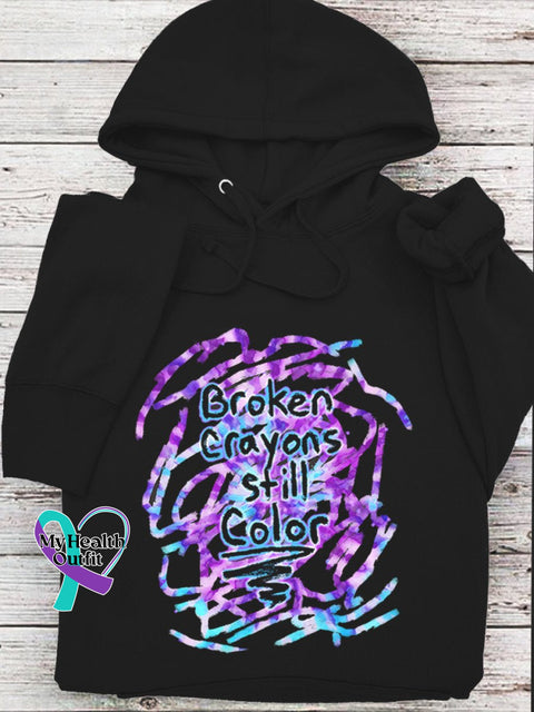 Women’s Broken Crayons Still Color Semicolon Suicidal Prevention Ribbon Suicide Depression Mental