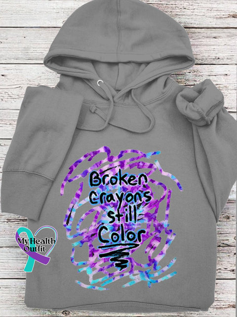Women’s Broken Crayons Still Color Semicolon Suicidal Prevention Ribbon Suicide Depression Mental