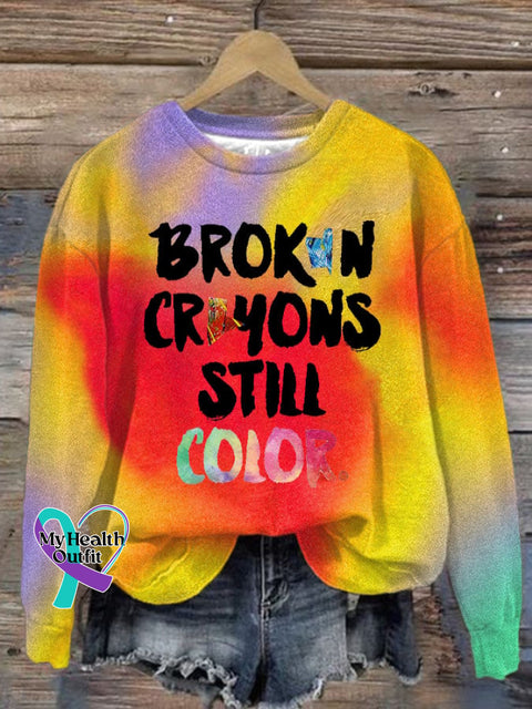 Women’s Broken Crayons Still Color Sweatshirt Picture 1 / S
