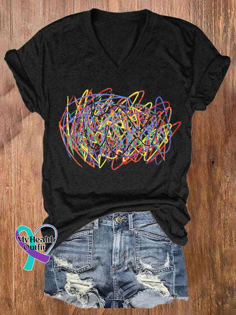 Women’s Broken Crayons Still Color V-Neck T-Shirt Black / S