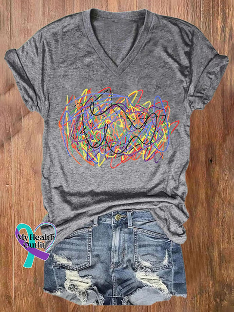 Women’s Broken Crayons Still Color V-Neck T-Shirt Grey / S