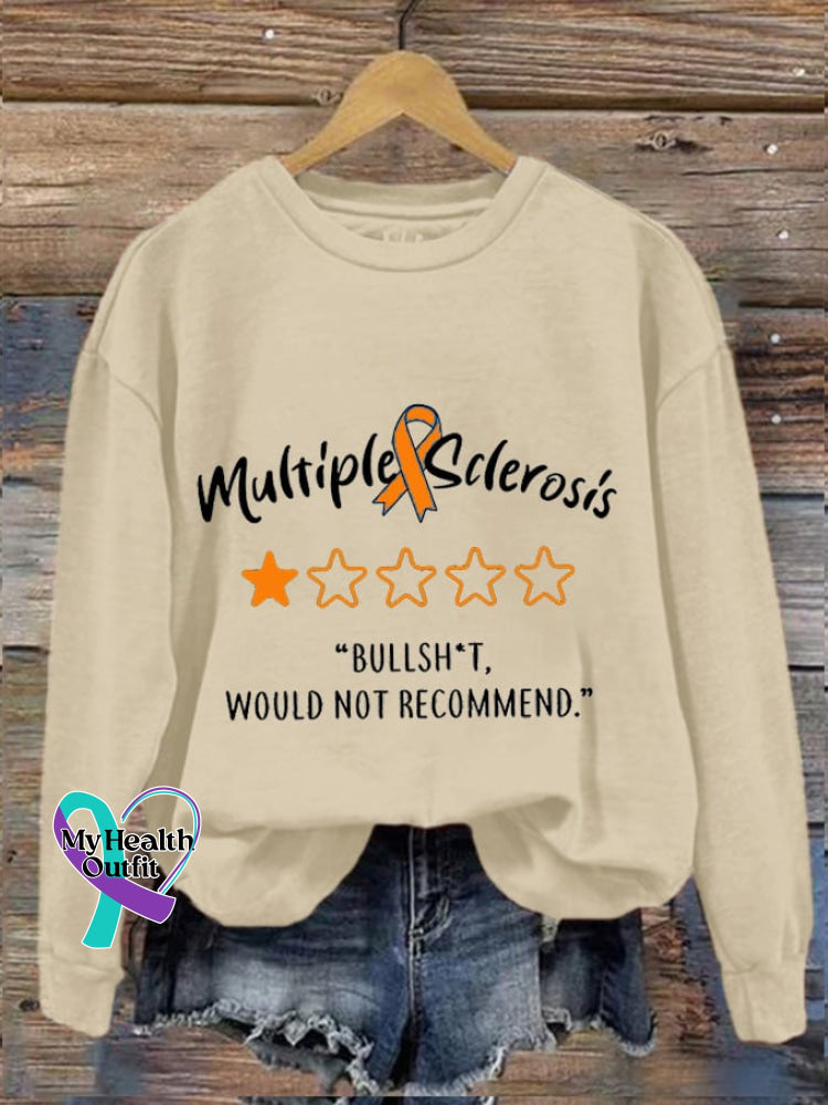 Women’s Bullsh*T Would Not Recomend M.s Awareness Printed Sweatshirt Apricot / S