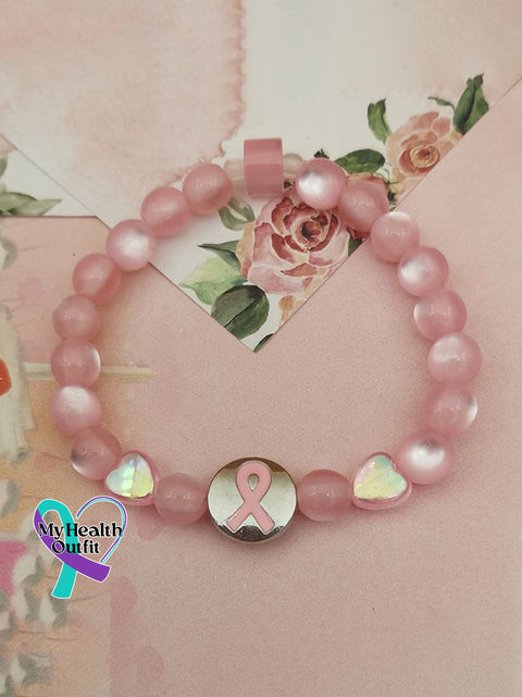 Women’s Cancer Awareness Care Ribbon Bracelet Pink / Size