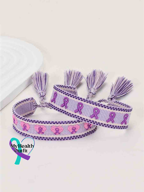 Women’s Cancer Awareness Care Ribbon Handwoven Bracelet