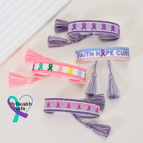 Women’s Cancer Awareness Care Ribbon Handwoven Bracelet