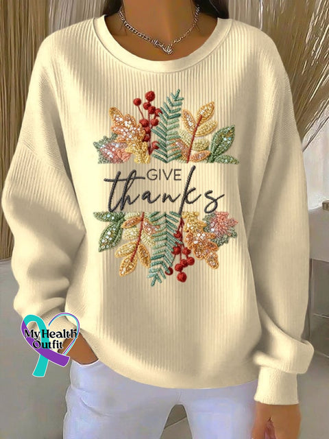 Women’s Casual Autumn Thanksgiving Pumpkin Sweatshirt Apricot / S