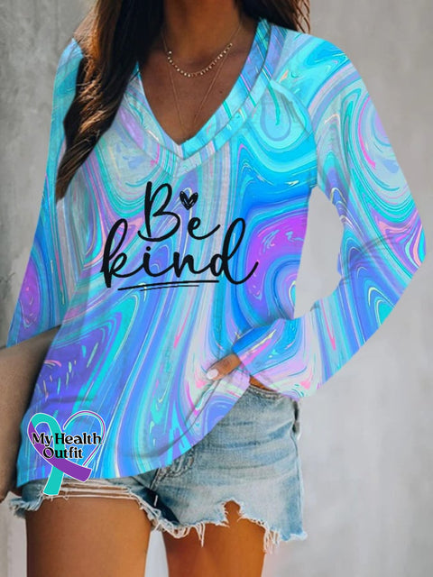 Women’s Casual Be Kind Printed Short Sleeve T-Shirt As Shown / S