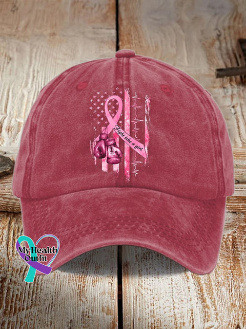 Women’s Casual Breast Cancer Awareness Print Baseball Cap Red / One-Size