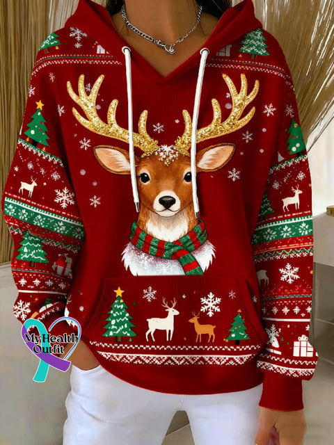 Women’s Casual Christmas Elk Print Sweatshirt Picture 1 / S