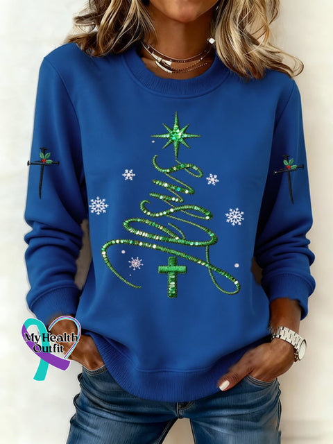 Women’s Casual Christmas Jesus Sweatshirt Blue / S
