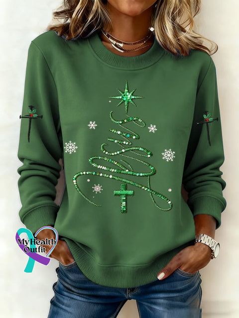 Women’s Casual Christmas Jesus Sweatshirt Green / S