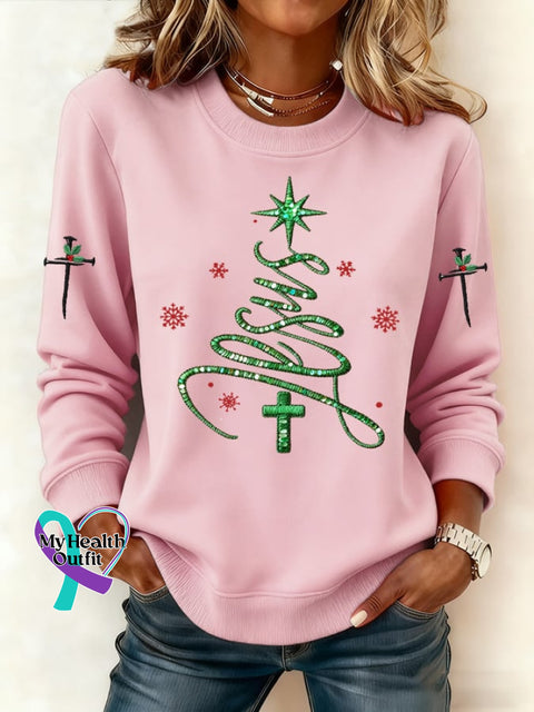 Women’s Casual Christmas Jesus Sweatshirt Pink / S