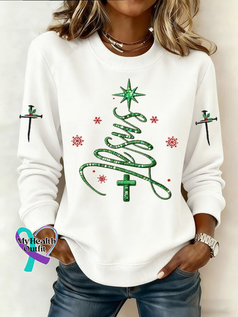 Women’s Casual Christmas Jesus Sweatshirt White / S