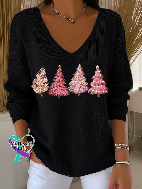 Women’s casual Christmas skull knitted top Black / S