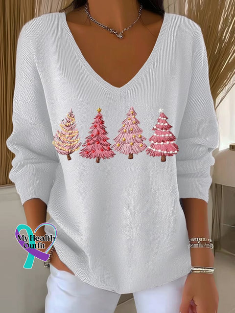 Women’s casual Christmas skull knitted top White / S