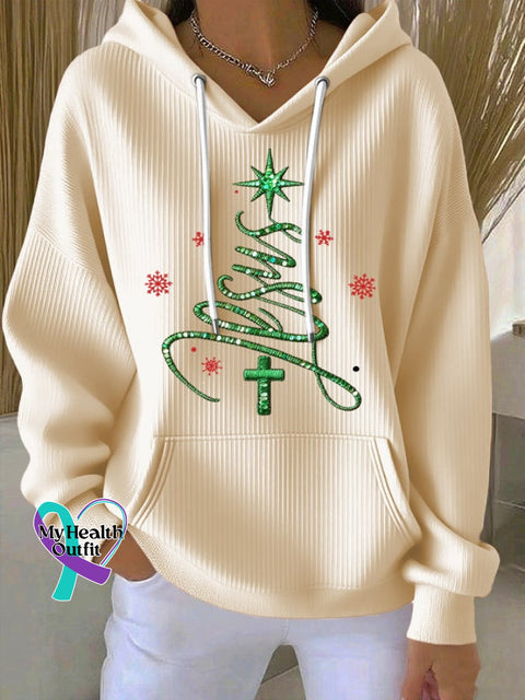Women’s Casual Faith Christmas Hoodie Apricot / S