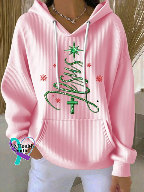 Women’s Casual Faith Christmas Hoodie Pink / S