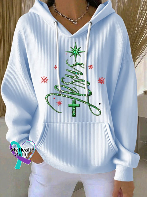 Women’s Casual Faith Christmas Hoodie Sky Blue / S