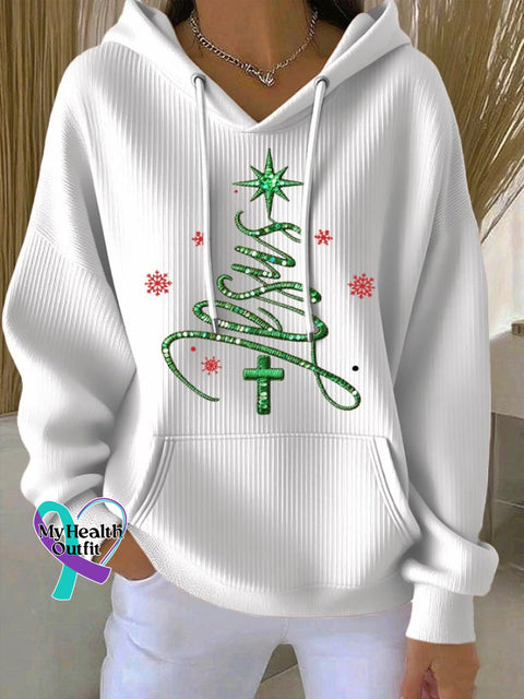 Women’s Casual Faith Christmas Hoodie White / S