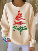 Women’s Casual Faith Christmas Sweatshirt Apricot / S