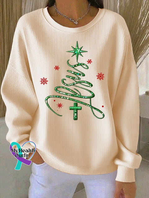 Women’s Casual Faith Christmas Sweatshirt Apricot / S