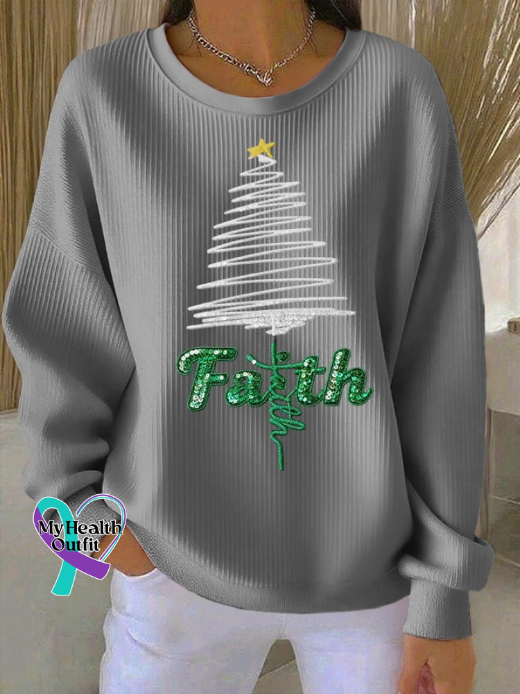 Women’s Casual Faith Christmas Sweatshirt Grey / S