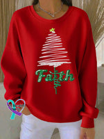Women’s Casual Faith Christmas Sweatshirt Red / S