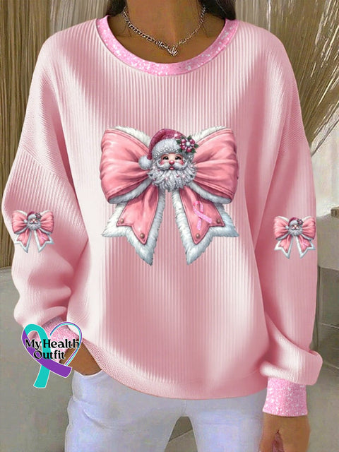 Women’s Casual Pink Santa Claus Sweatshirt Pink / S