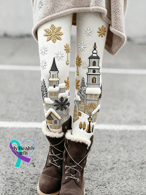 Women’s Casual Printed Leggings White / S