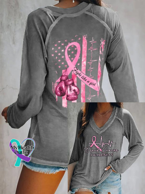 Women’s Casual Printed Long Sleeve T-Shirt Grey / S